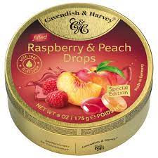 CAV & HAR RASPBERRY & PEACH DROPS 200GM