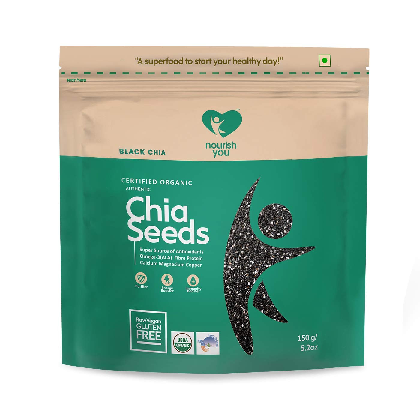 NU BLACK CHIA SEEDS 150GM