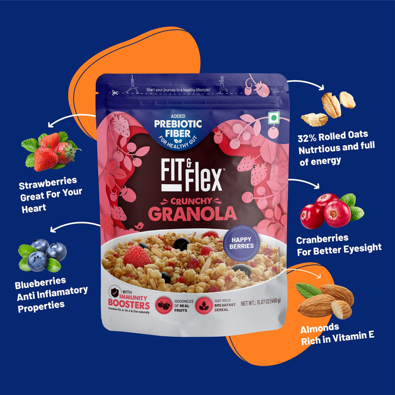 FIT & FLEX CRUNCHY GRANOLA HAPPY BERRIES