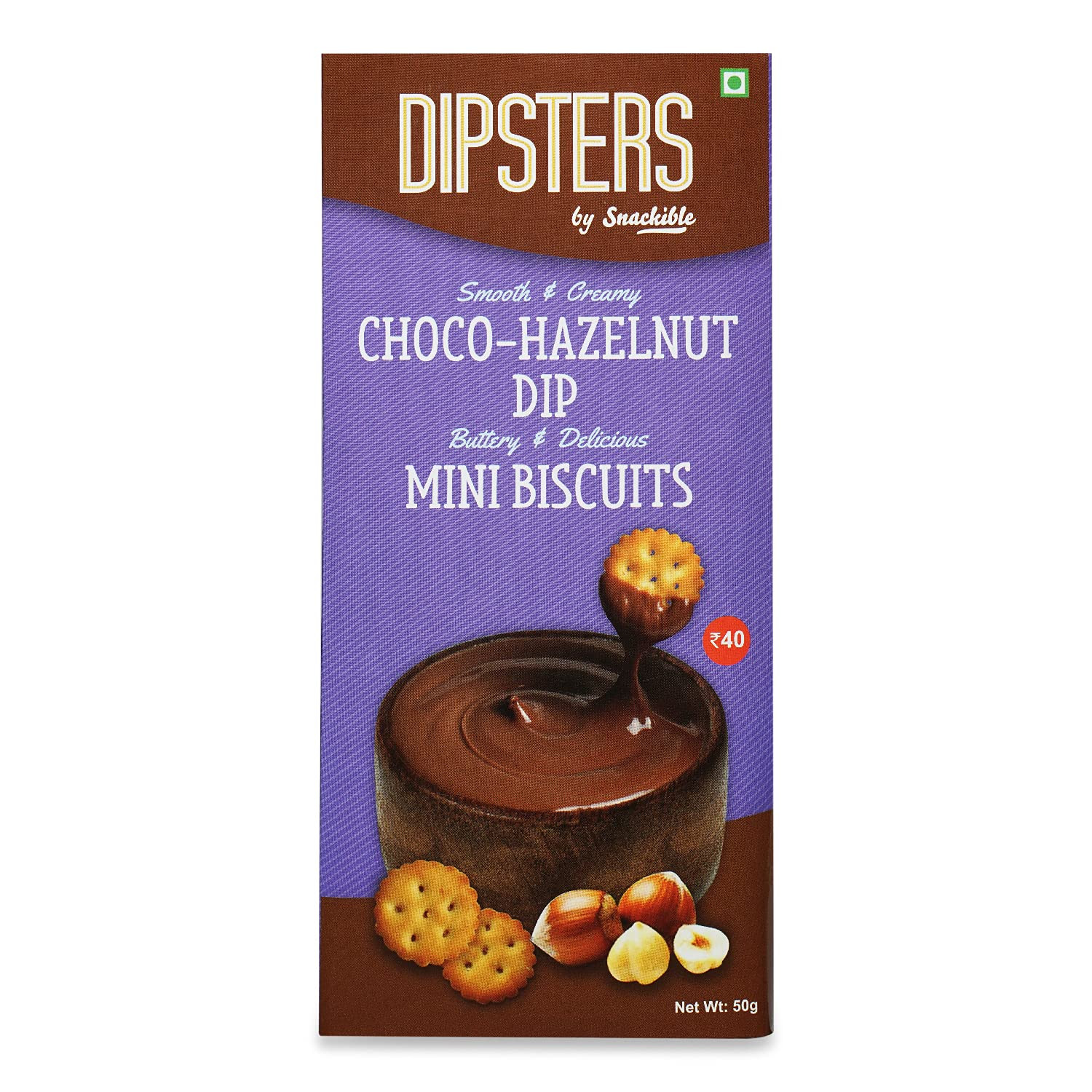 MINI BISCUIT W CHOCO HAZELNUT 50 GM